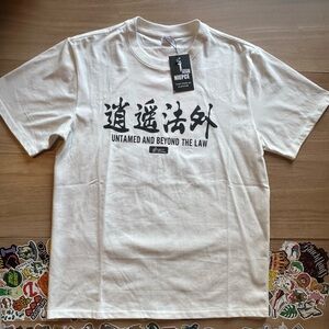 Niepce Streetwear Oni Mask Graphic Tee Japanese Kanji Printed T-shirt for Men